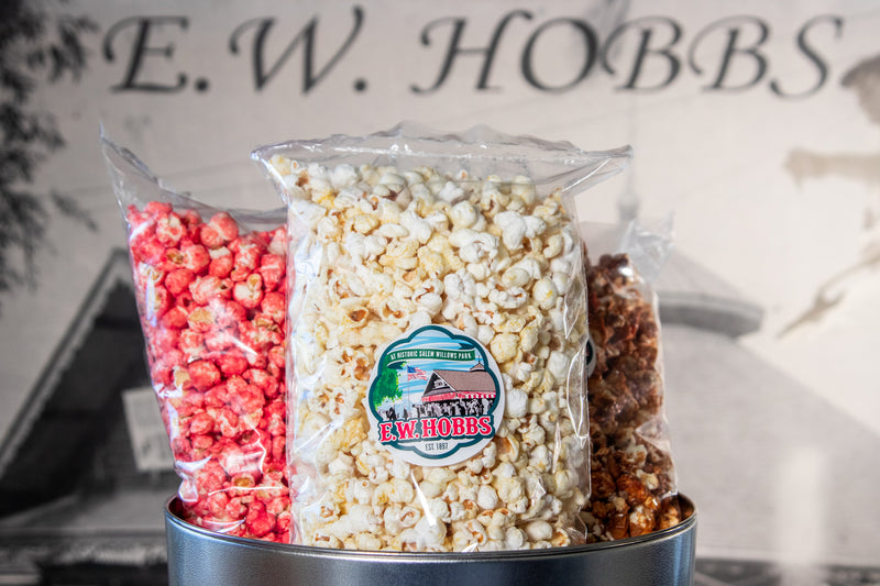 EW Hobbs 2024 Popcorn Tin for Holiday Delivery